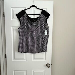 Lane Bryant Black and White Checkered Blouse size 26/28